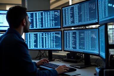 Datos financieros en una pantalla